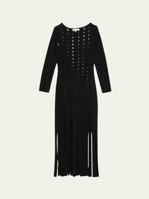 ZANKOV Gemma Bateau-Neck Cutout Carwash Midi Dress