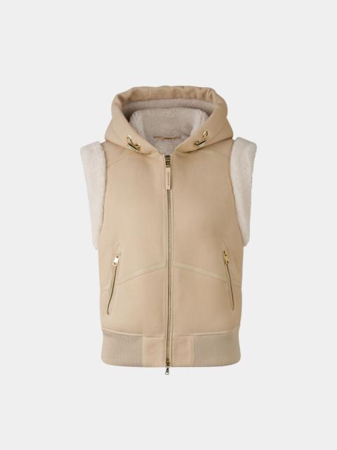 BOGNER Fine lambskin vest in Sand