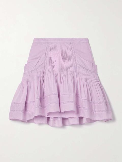 Isabel Marant Étoile Giuliani crochet-trimmed pintucked cotton-voile mini skirt