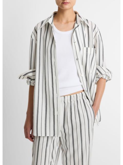 Vince Resort Stripe Oversized Button-Front Shirt