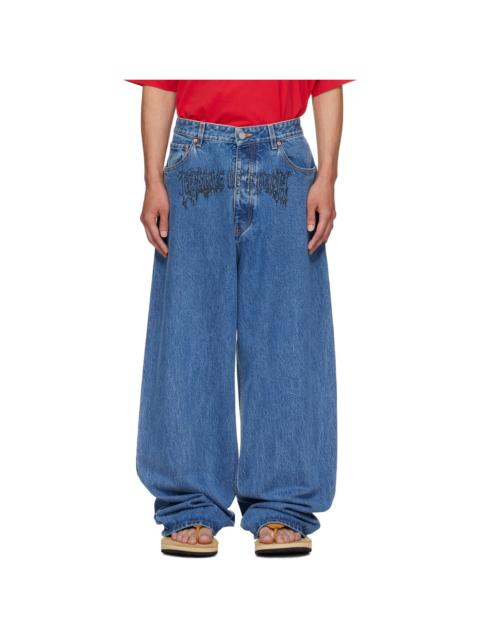VETEMENTS Blue Cradle of Filth Baggy Jeans