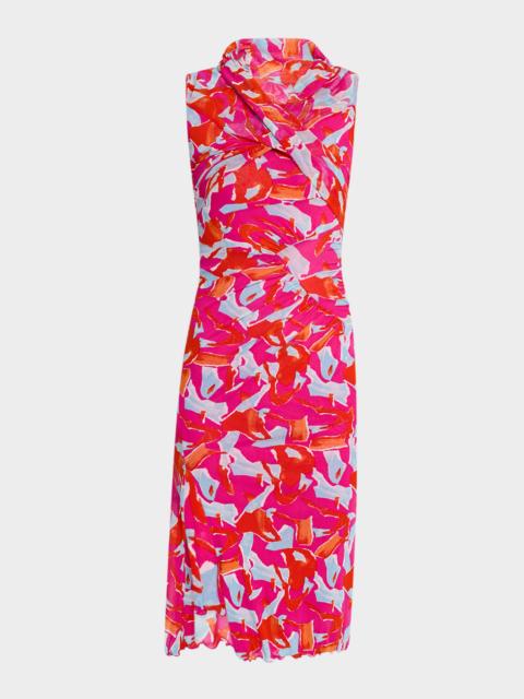 DIANE VON FURSTENBERG Lovina Bodycon Abstract-Print Mesh Dress