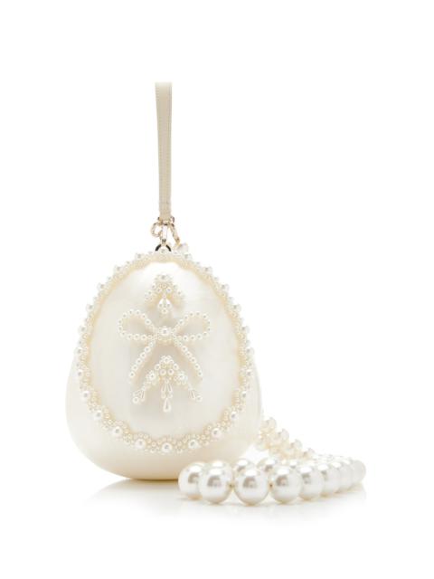 Simone Rocha Large Egg Embellished Bag white