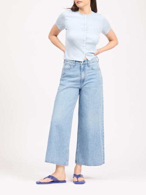 rag & bone Serena Cropped Wide-Leg Jean High-Rise in Cloud Denim