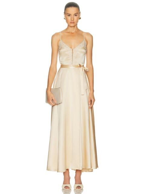 Mirror Palais Lace Silk Midi Dress