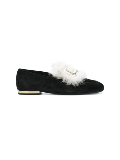 Roger Vivier fur detail loafers