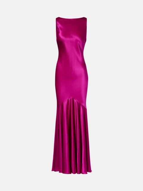 NINA RICCI Open-back silk-blend satin maxi dress
