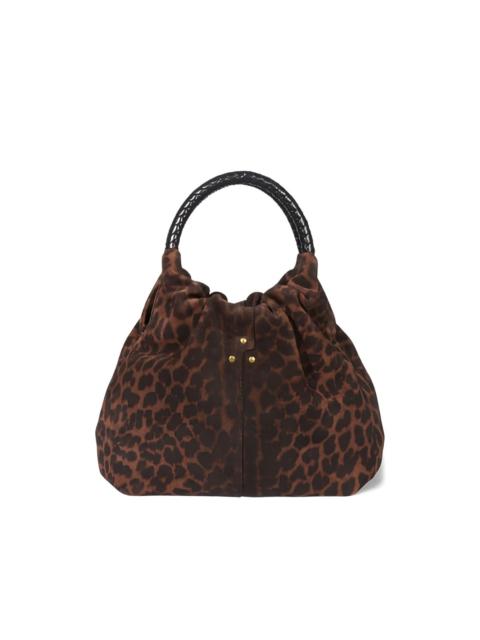 JEROME DREYFUSS small Gordi leopard-print braided-handle tote bag