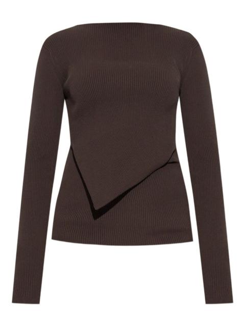 Rick Owens ribbed asymmetric sweater