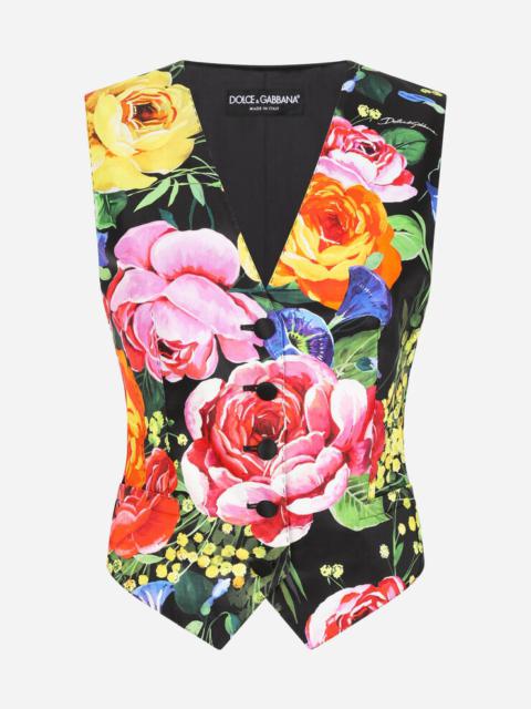 Dolce & Gabbana Bouquet-print Mikado vest
