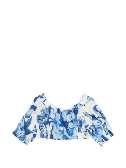 FARM RIO floral print crop top