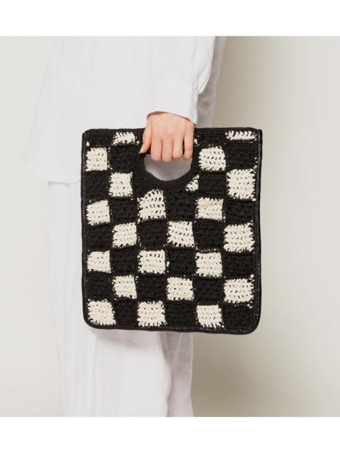 Cleobella SOLEDAD CROCHET CLUTCH | BLACK/IVORY