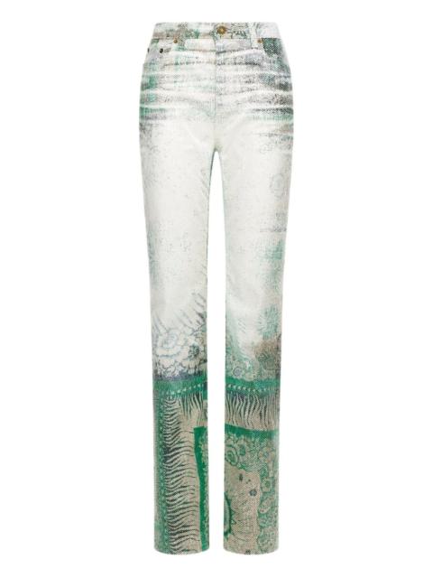 Roberto Cavalli bandana-print jeans