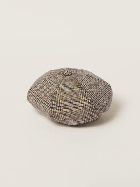 Prince of Wales checked wool hat