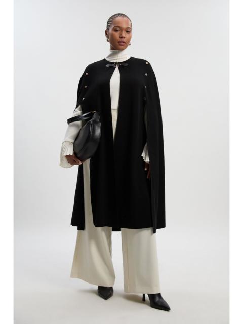 KAREN MILLEN Plus Size Viscose Blend Military Knit Longline Cape