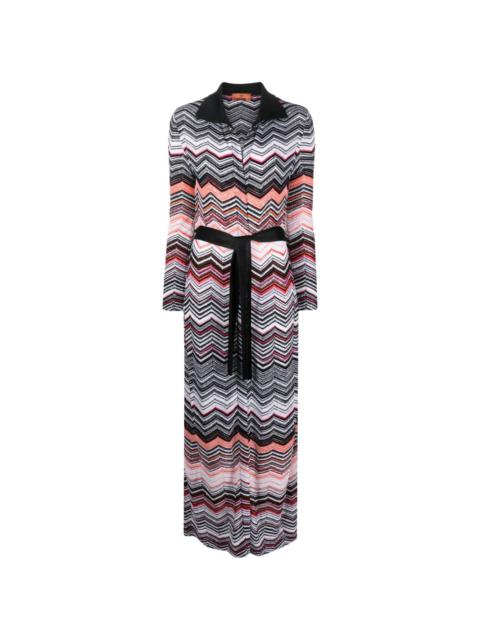 Missoni zigzag belted-waist cardigan