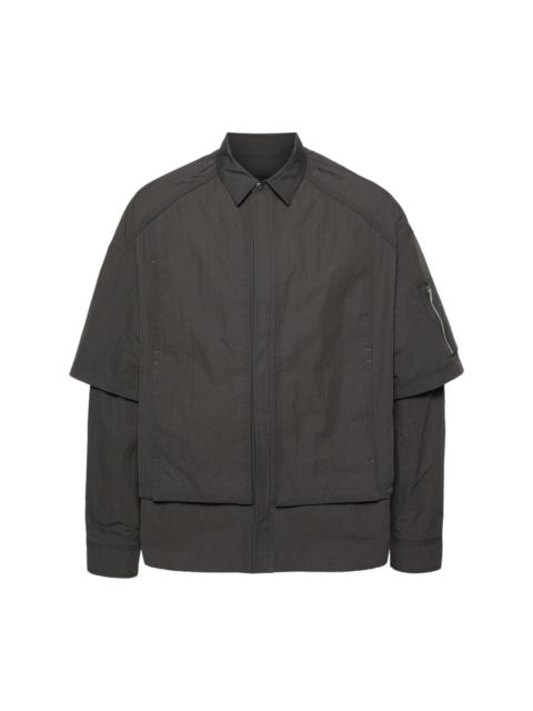 detachable-sleeve layered jacket