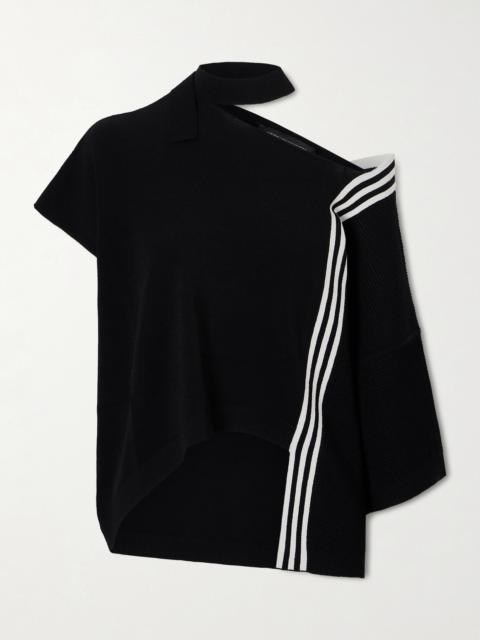 Y-3 + Y-3 Tie-detailed Striped Knitted Top