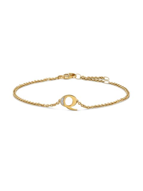 DAVID YURMAN Women's Petite Pavé Initial Chain Bracelet in 18K Yellow Gold - Initial Q