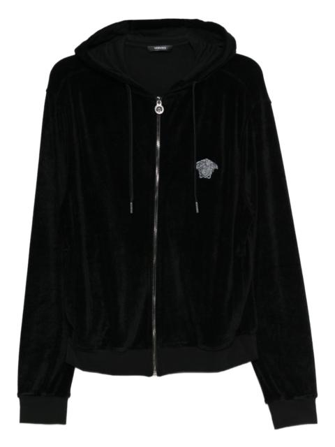 VERSACE embroidered chenille zip-up hoodie