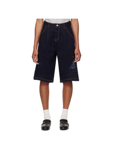 ADER error Navy Printed Shorts