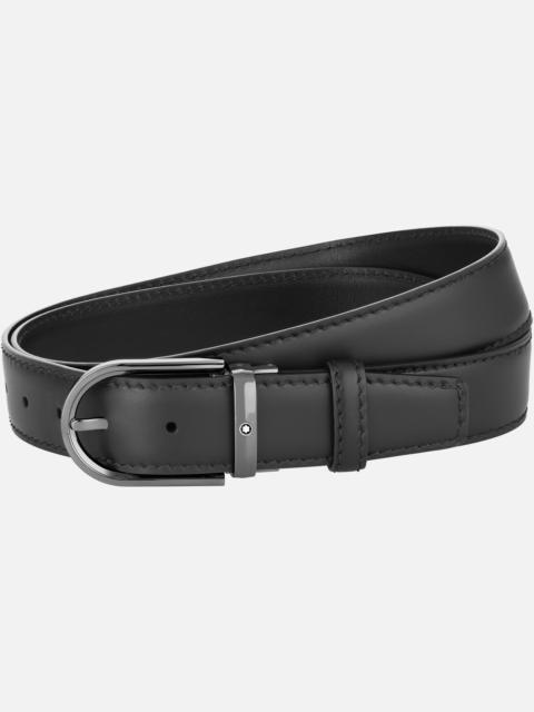 Montblanc Horseshoe buckle black 35 mm leather belt