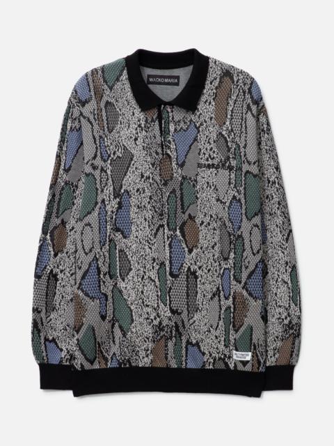 WACKO MARIA PYTHON KNIT POLO SHIRT