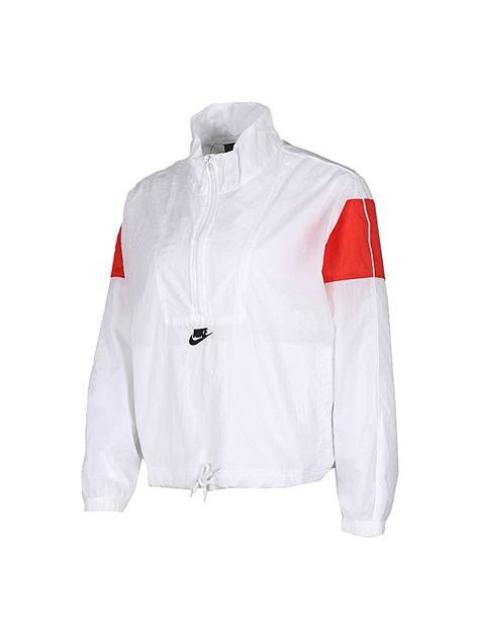 (WMNS) Nike Sportswear Heritage Jacket 'White Red' CJ2362-100