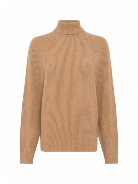 GABRIELA HEARST Wigman Knit Turtleneck Sweater in Camel Cashmere