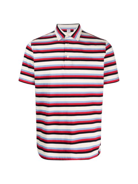 stripe-print cotton polo shirt