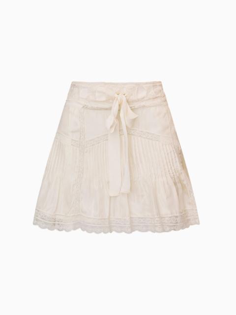 LoveShackFancy Willia Silk Lace-Detailed Mini Skirt