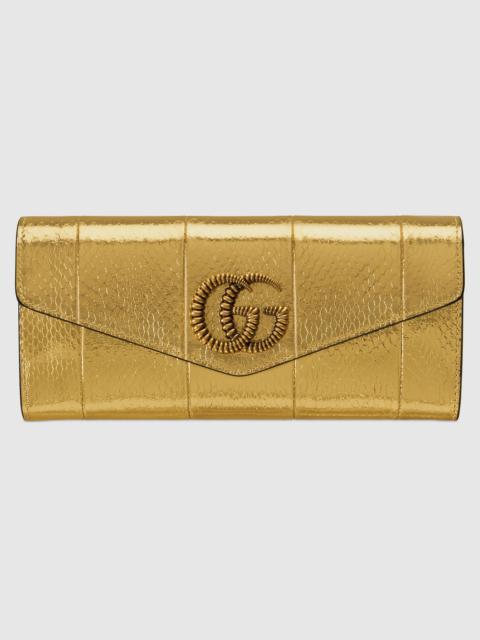 GUCCI Broadway snakeskin clutch with Double G