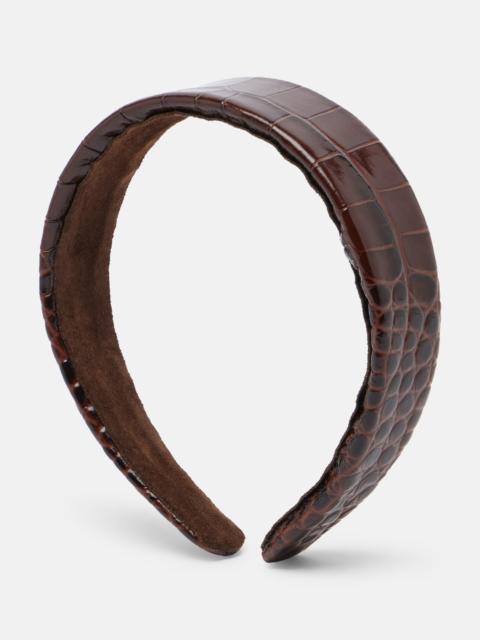 Jennifer Behr Cruz croc-effect leather headband