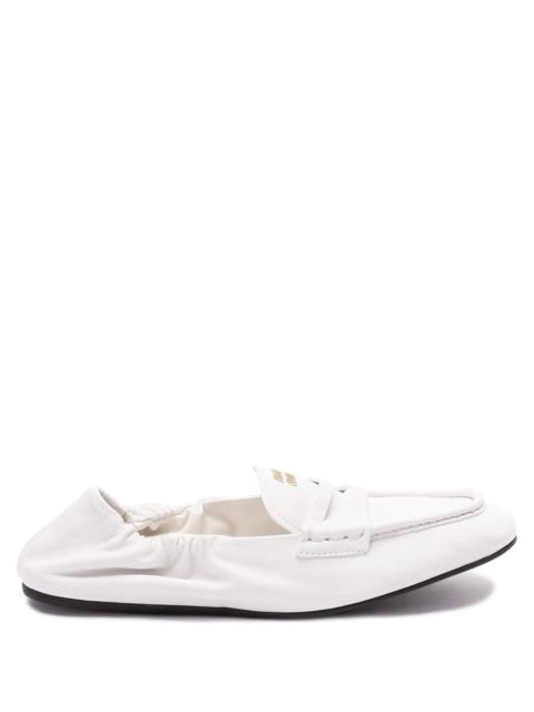 Miu Miu SUEDE RUCHED LOAFERS