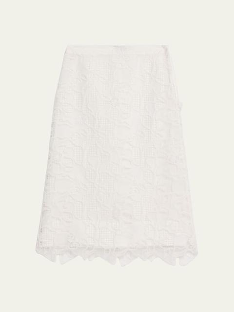 SIMKHAI Elissa Embroidered Column Skirt