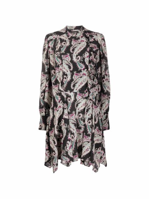 paisley-print silk dress