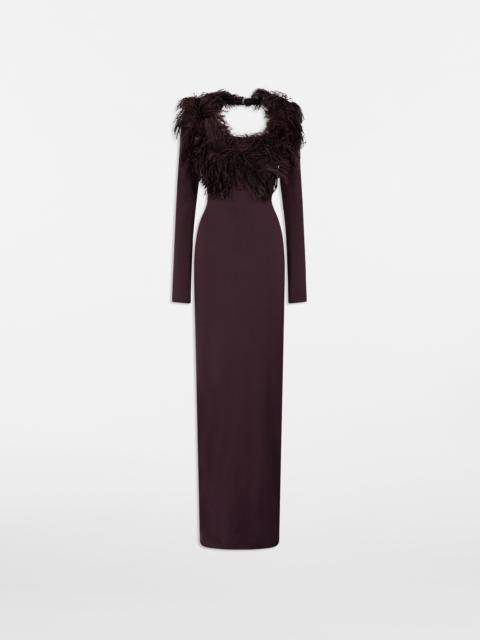 THE ATTICO DARK BROWN MAXI DRESS