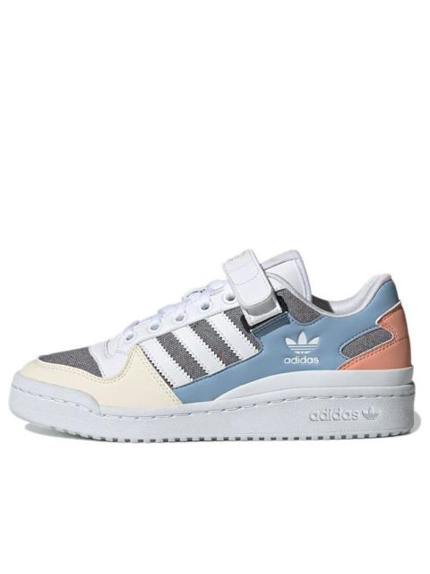 adidas (WMNS) adidas originals Forum Low Wear-resistant Non-Slip Casual Skateboarding Shoes White Blue Gray