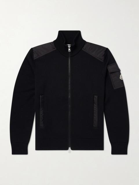Moncler Panelled Virgin Wool Zip-Up Cardigan