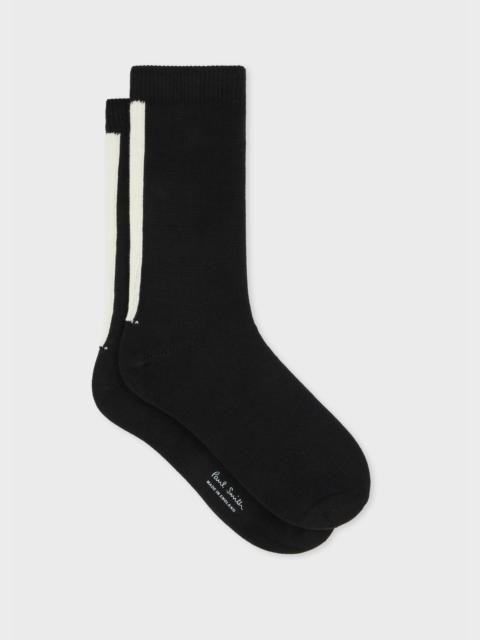 Paul Smith Women's Black and White 'Racer Stripe' Socks