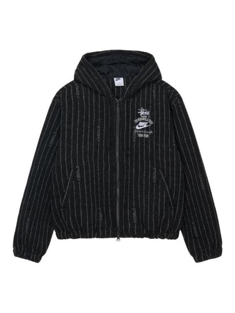 Nike x Stssy Striped Wool Jacket (Asia Sizing) 'Black' DR4413-010