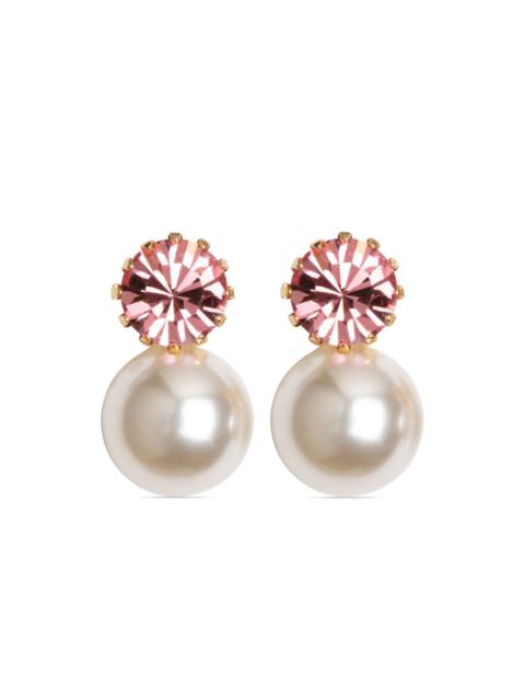 Ines crystal pearl earrings