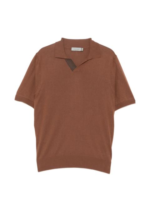 Canali short-sleeve open collar polo shirt