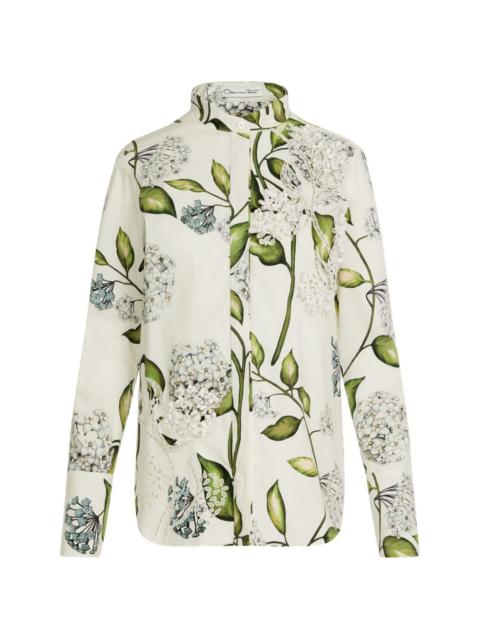 Oscar de la Renta flower poplin shirt