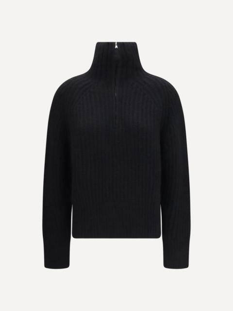 Allude Ribbed Troyer Sweater with zip