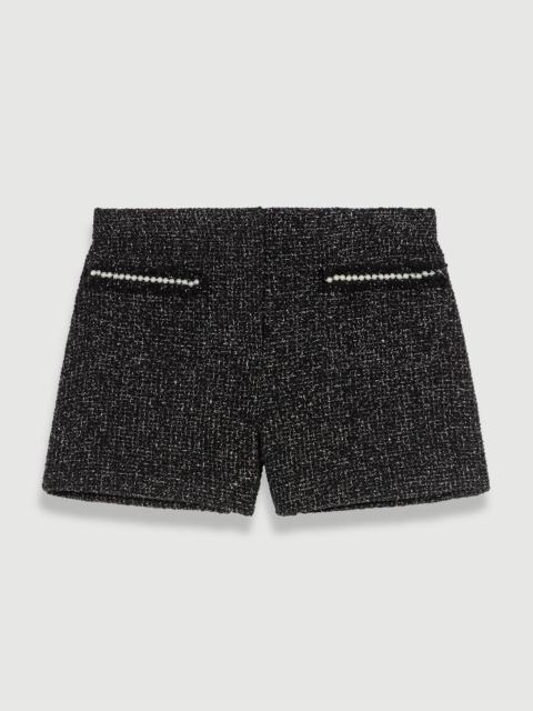 maje Glittery tweed shorts