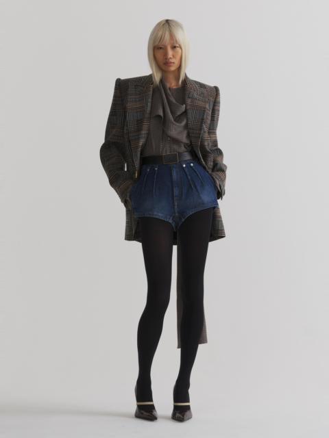 MUGLER washed denim tailored shorts