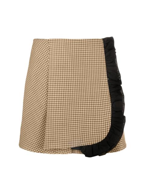 MSGM ruffled-trim wool mini skirt