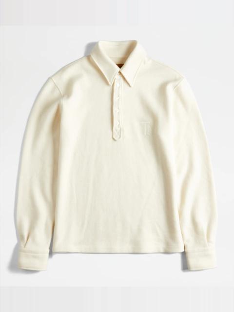 Tod's TOD'S CASHMERE BLEND POLO SHIRT - WHITE