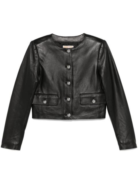 MICHAEL KORS cropped leather jacket